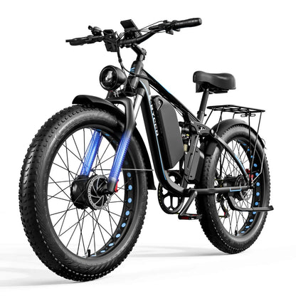E-BYCCO EB7 Pro Electric Bike – 1000W Dual Motor | 52V 23Ah Battery | 26″ Fat Tyres | Full Suspension | Up to 55km/h High-Performance E-Bike