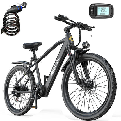 AAIRSK GT300 Electric Bike – 400W Motor | 36V 10Ah Battery | 26″ Tyres | Shimano 7-Speed | Front Suspension | Up to 65km Range | Mountain Commuter E-Bike