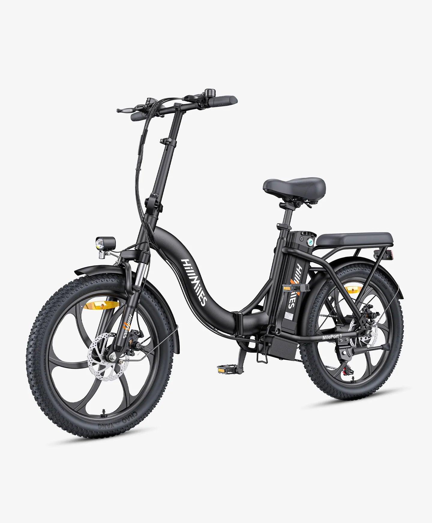 HILLMILES MILEPORT 1 Electric Bike – 250W Motor | 36V 13Ah Battery | 20″ Fat Tyres | Folding Frame | Up to 100km Range | UK Legal Commuter E-Bike