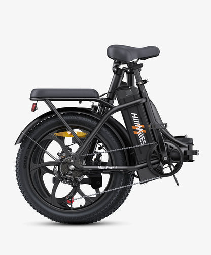 HILLMILES MILEPORT 1 Electric Bike – 250W Motor | 36V 13Ah Battery | 20″ Fat Tyres | Folding Frame | Up to 100km Range | UK Legal Commuter E-Bike
