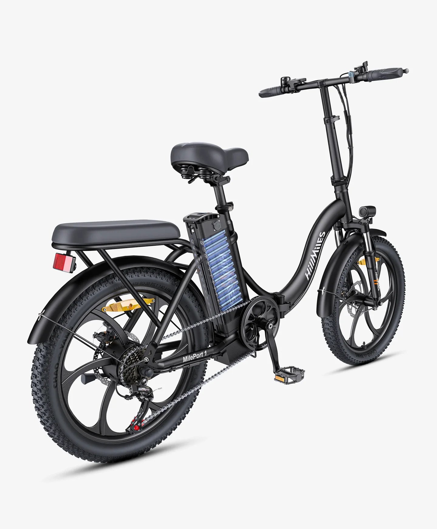 HILLMILES MILEPORT 1 Electric Bike – 250W Motor | 36V 13Ah Battery | 20″ Fat Tyres | Folding Frame | Up to 100km Range | UK Legal Commuter E-Bike