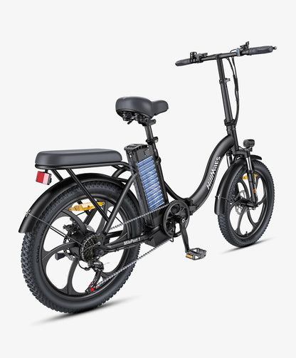 HILLMILES MILEPORT 1 Electric Bike – 250W Motor | 36V 13Ah Battery | 20″ Fat Tyres | Folding Frame | Up to 100km Range | UK Legal Commuter E-Bike