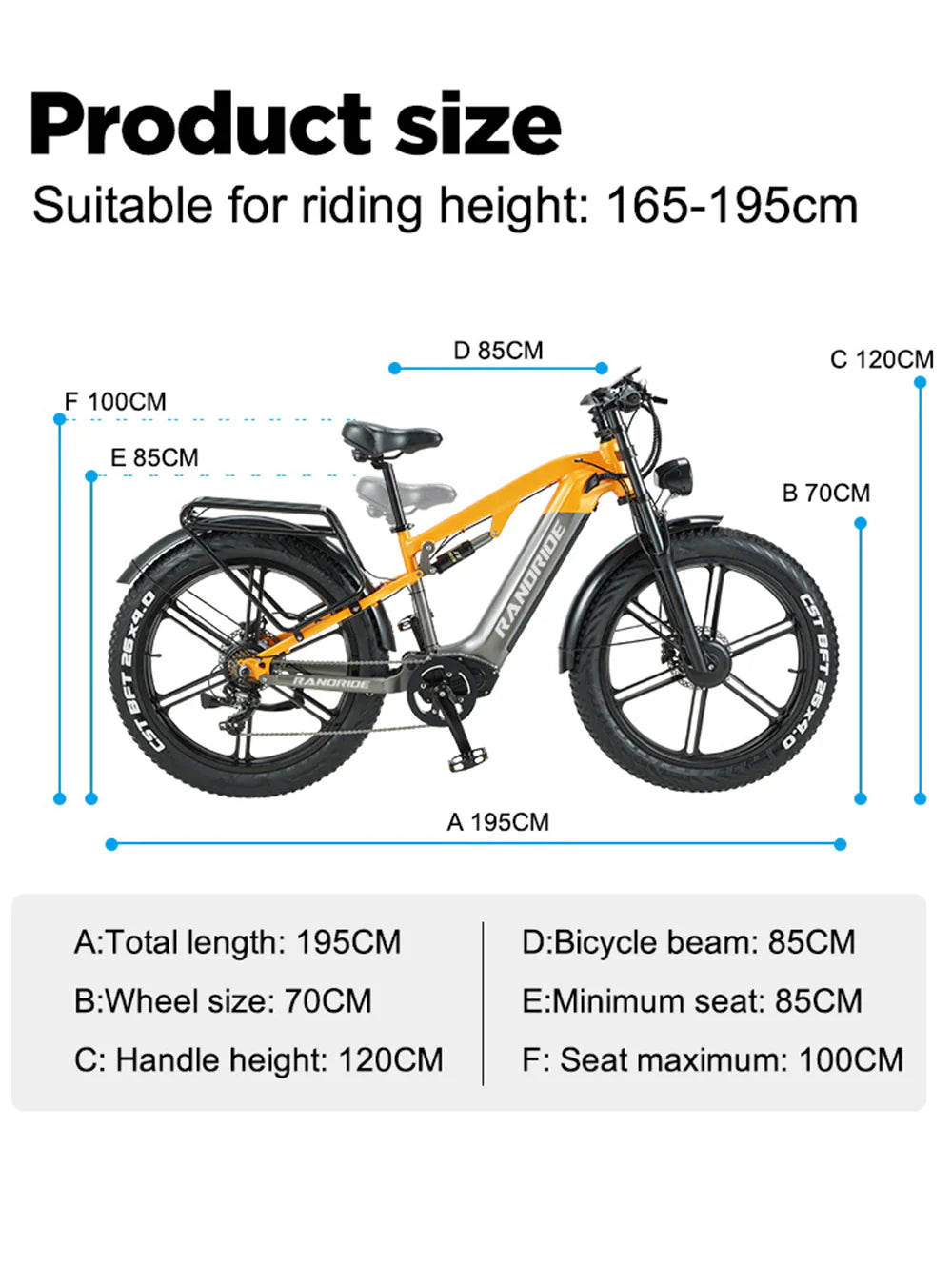 RANDRIDE YX80M-2 Dual Motor Electric Bike – 2000W Dual Motors | 48V 20Ah Battery | 26″ × 4.0″ Fat Tyres | Hydraulic Brakes | Full Suspension E-Mountain Bike