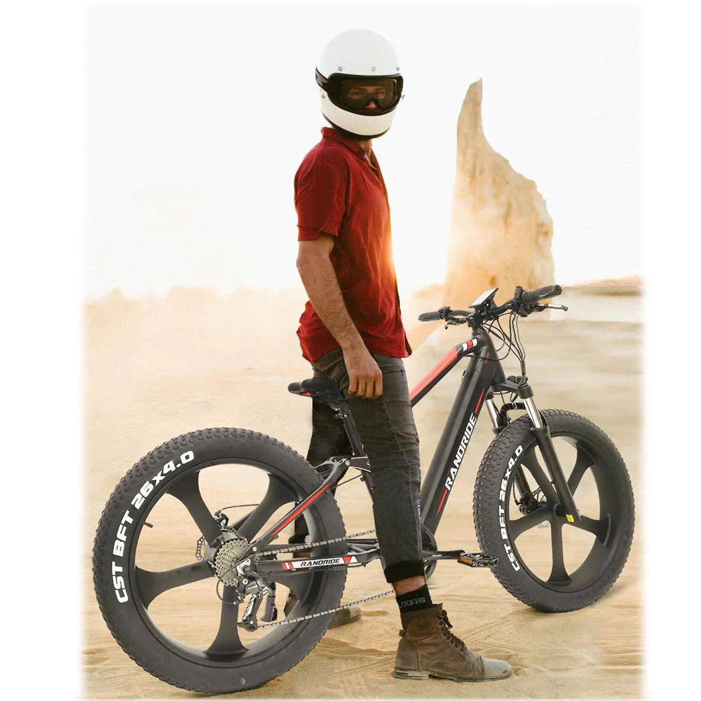 RANDRIDE YX90M Electric Bike – 1000W Motor | 48V 13.6Ah Battery | 26″ × 4.0″ Fat Tyres | Full Suspension | Hydraulic Brakes | Up to 90km Range