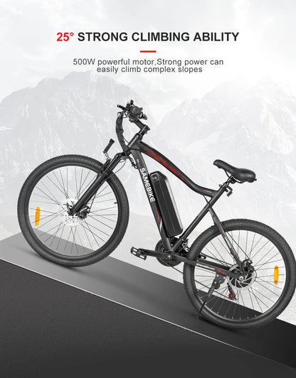 SAMEBIKE SY26-II Electric Bike – 250W Motor | 36V 13Ah Battery | 55Nm Torque | 26″ Tyres | Dual Suspension | Up to 90km Range | Urban Commuter MTB