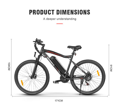 SAMEBIKE SY26-II Electric Bike – 250W Motor | 36V 13Ah Battery | 55Nm Torque | 26″ Tyres | Dual Suspension | Up to 90km Range | Urban Commuter MTB