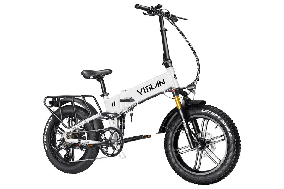 VITILAN i7 Pro 3.0 Electric Bike – 750W Motor | 48V 20Ah Samsung Battery | Full Suspension | 20″ × 4.0″ Fat Tyres | Folding All-Terrain E-Bike