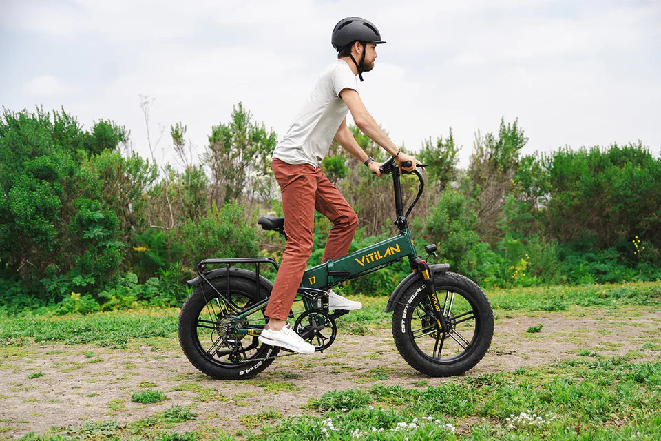 VITILAN i7 Pro 3.0 Electric Bike – 750W Motor | 48V 20Ah Samsung Battery | Full Suspension | 20″ × 4.0″ Fat Tyres | Folding All-Terrain E-Bike