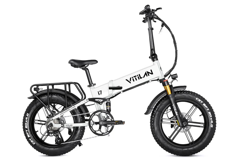 VITILAN i7 Pro 3.0 Electric Bike – 750W Motor | 48V 20Ah Samsung Battery | Full Suspension | 20″ × 4.0″ Fat Tyres | Folding All-Terrain E-Bike