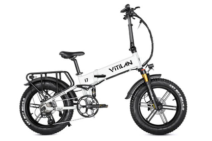 VITILAN i7 Pro 3.0 Electric Bike – 750W Motor | 48V 20Ah Samsung Battery | Full Suspension | 20″ × 4.0″ Fat Tyres | Folding All-Terrain E-Bike