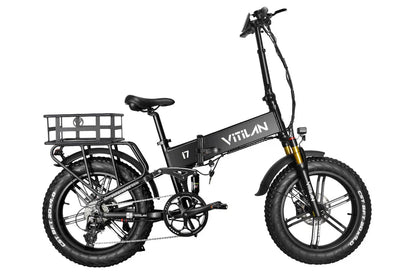 VITILAN i7 Pro 3.0 Electric Bike – 750W Motor | 48V 20Ah Samsung Battery | Full Suspension | 20″ × 4.0″ Fat Tyres | Folding All-Terrain E-Bike