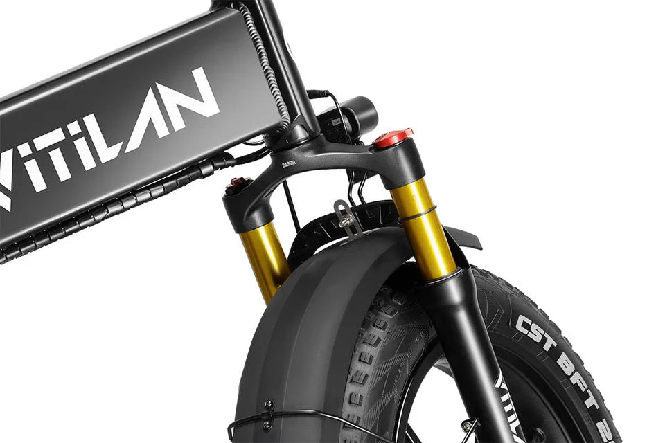 VITILAN i7 Pro 3.0 Electric Bike – 750W Motor | 48V 20Ah Samsung Battery | Full Suspension | 20″ × 4.0″ Fat Tyres | Folding All-Terrain E-Bike