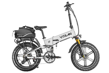 VITILAN i7 Pro 3.0 Electric Bike – 750W Motor | 48V 20Ah Samsung Battery | Full Suspension | 20″ × 4.0″ Fat Tyres | Folding All-Terrain E-Bike
