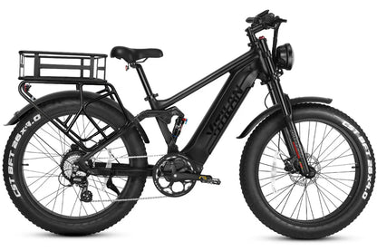 VITILAN T7 Full Suspension Electric Bike – 1000W Motor | 48V 20Ah Samsung Battery | Full Suspension | 26″ Fat Tyres | All-Terrain Mountain E-Bike