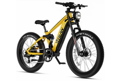 VITILAN T7 Full Suspension Electric Bike – 1000W Motor | 48V 20Ah Samsung Battery | Full Suspension | 26″ Fat Tyres | All-Terrain Mountain E-Bike