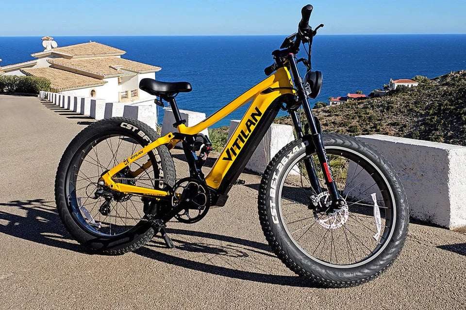 VITILAN T7 Full Suspension Electric Bike – 1000W Motor | 48V 20Ah Samsung Battery | Full Suspension | 26″ Fat Tyres | All-Terrain Mountain E-Bike
