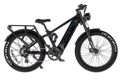 VITILAN T7 Full Suspension Electric Bike – 1000W Motor | 48V 20Ah Samsung Battery | Full Suspension | 26″ Fat Tyres | All-Terrain Mountain E-Bike