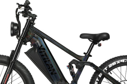VITILAN T7 Full Suspension Electric Bike – 1000W Motor | 48V 20Ah Samsung Battery | Full Suspension | 26″ Fat Tyres | All-Terrain Mountain E-Bike