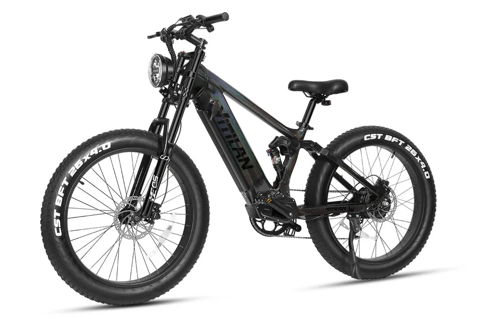 VITILAN T7 Full Suspension Electric Bike – 1000W Motor | 48V 20Ah Samsung Battery | Full Suspension | 26″ Fat Tyres | All-Terrain Mountain E-Bike