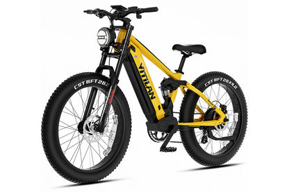 VITILAN T7 Full Suspension Electric Bike – 1000W Motor | 48V 20Ah Samsung Battery | Full Suspension | 26″ Fat Tyres | All-Terrain Mountain E-Bike