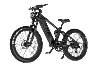 VITILAN T7 Full Suspension Electric Bike – 1000W Motor | 48V 20Ah Samsung Battery | Full Suspension | 26″ Fat Tyres | All-Terrain Mountain E-Bike
