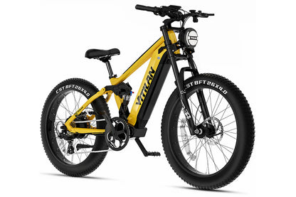 VITILAN T7 Full Suspension Electric Bike – 1000W Motor | 48V 20Ah Samsung Battery | Full Suspension | 26″ Fat Tyres | All-Terrain Mountain E-Bike