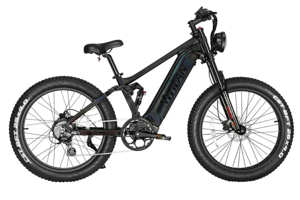 VITILAN T7 Full Suspension Electric Bike – 1000W Motor | 48V 20Ah Samsung Battery | Full Suspension | 26″ Fat Tyres | All-Terrain Mountain E-Bike