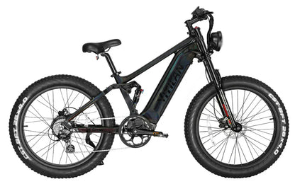 VITILAN T7 Full Suspension Electric Bike – 1000W Motor | 48V 20Ah Samsung Battery | Full Suspension | 26″ Fat Tyres | All-Terrain Mountain E-Bike