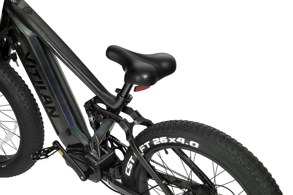 VITILAN T7 Full Suspension Electric Bike – 1000W Motor | 48V 20Ah Samsung Battery | Full Suspension | 26″ Fat Tyres | All-Terrain Mountain E-Bike