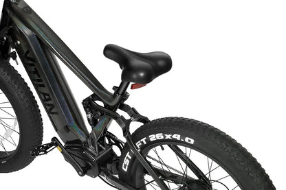 VITILAN T7 Full Suspension Electric Bike – 1000W Motor | 48V 20Ah Samsung Battery | Full Suspension | 26″ Fat Tyres | All-Terrain Mountain E-Bike