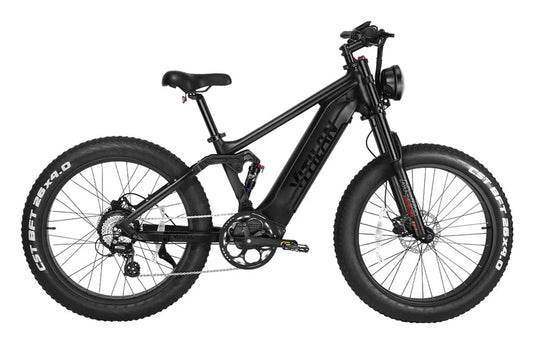 VITILAN T7 Full Suspension Electric Bike – 1000W Motor | 48V 20Ah Samsung Battery | Full Suspension | 26″ Fat Tyres | All-Terrain Mountain E-Bike