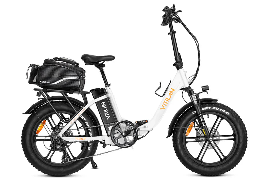 VITILAN U7 Step-Thru Folding Electric Bike – 750W Motor | 48V 20Ah Samsung Battery | 20″ × 4.0″ Fat Tyres | Folding Step-Through E-Bike