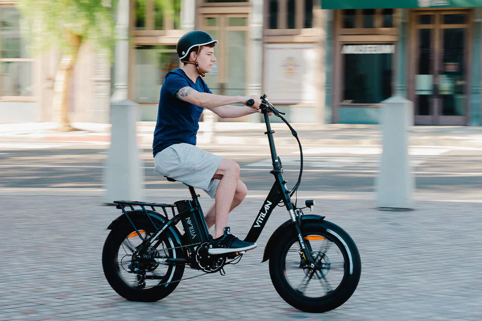 VITILAN U7 Step-Thru Folding Electric Bike – 750W Motor | 48V 20Ah Samsung Battery | 20″ × 4.0″ Fat Tyres | Folding Step-Through E-Bike