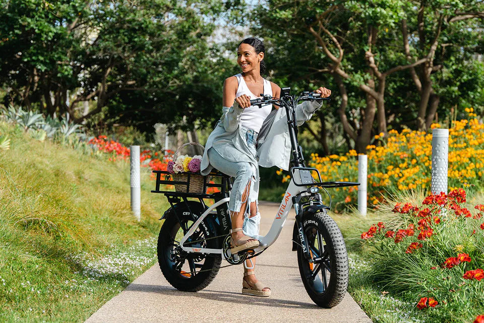VITILAN U7 Step-Thru Folding Electric Bike – 750W Motor | 48V 20Ah Samsung Battery | 20″ × 4.0″ Fat Tyres | Folding Step-Through E-Bike