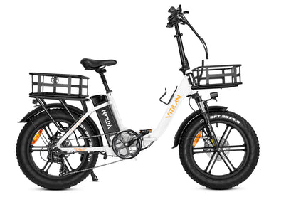 VITILAN U7 Step-Thru Folding Electric Bike – 750W Motor | 48V 20Ah Samsung Battery | 20″ × 4.0″ Fat Tyres | Folding Step-Through E-Bike