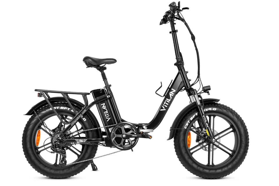 VITILAN U7 Step-Thru Folding Electric Bike – 750W Motor | 48V 20Ah Samsung Battery | 20″ × 4.0″ Fat Tyres | Folding Step-Through E-Bike