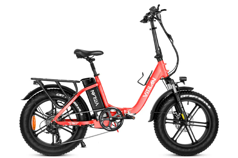 VITILAN U7 Step-Thru Folding Electric Bike – 750W Motor | 48V 20Ah Samsung Battery | 20″ × 4.0″ Fat Tyres | Folding Step-Through E-Bike
