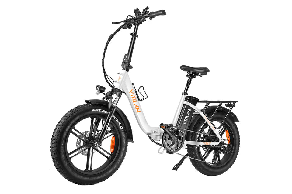 VITILAN U7 Step-Thru Folding Electric Bike – 750W Motor | 48V 20Ah Samsung Battery | 20″ × 4.0″ Fat Tyres | Folding Step-Through E-Bike