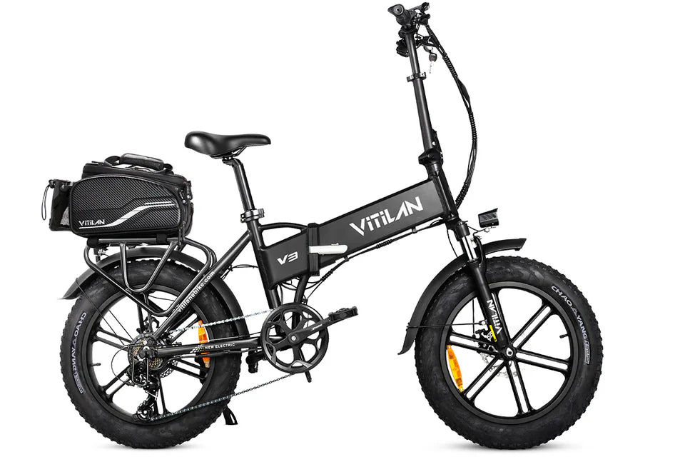 VITILAN V3 2.0 Electric Bike – 750W Motor | 48V 13Ah Battery | 20″ × 4.0″ Fat Tyres | Folding All-Terrain E-Bike | Full Suspension Comfort