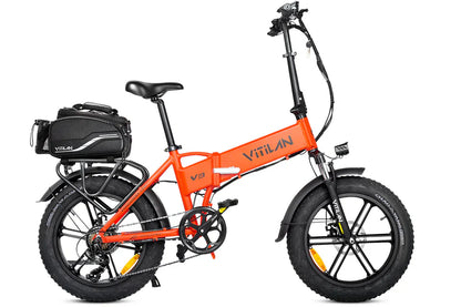 VITILAN V3 2.0 Electric Bike – 750W Motor | 48V 13Ah Battery | 20″ × 4.0″ Fat Tyres | Folding All-Terrain E-Bike | Full Suspension Comfort