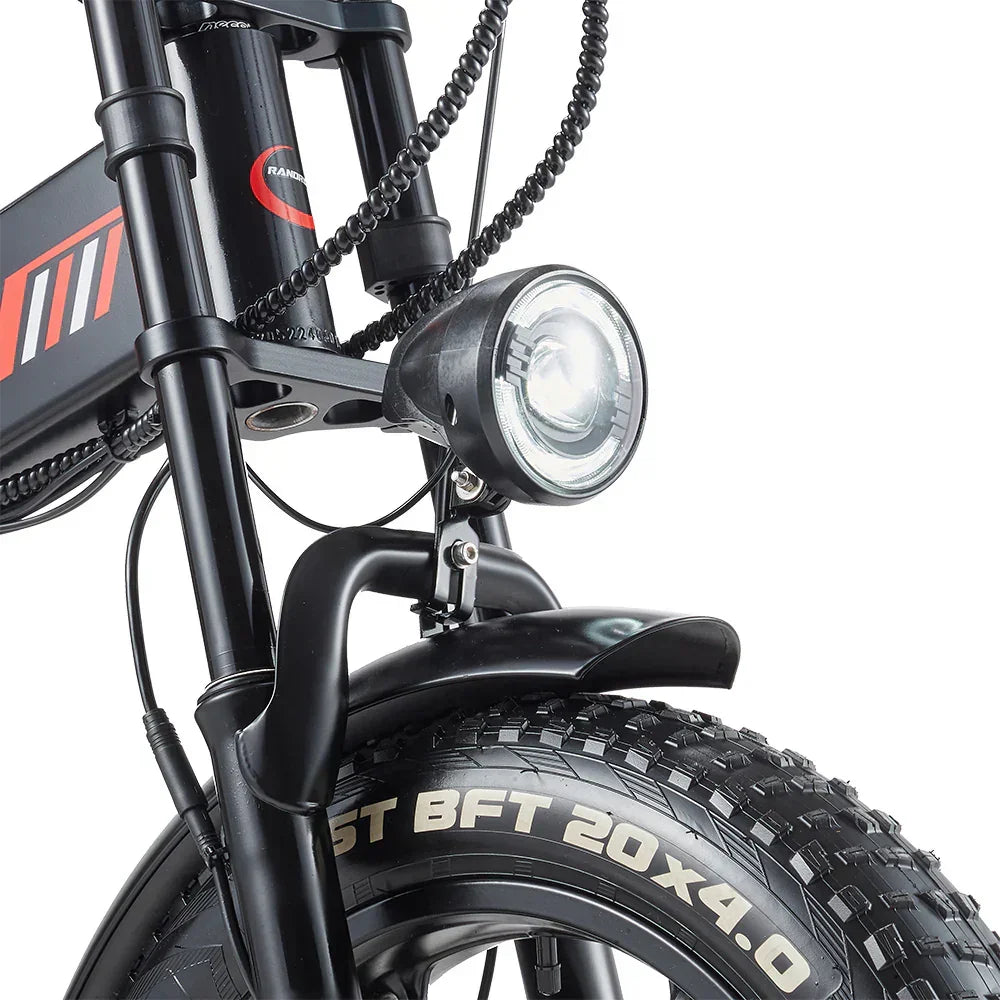 RANDRIDE YX20M Folding Electric Bike – 1000W Motor | 48V 17Ah Battery | 20″ × 4.0″ Fat Tyres | Full Suspension | Up to 90km Range | Folding All-Terrain E-Bike