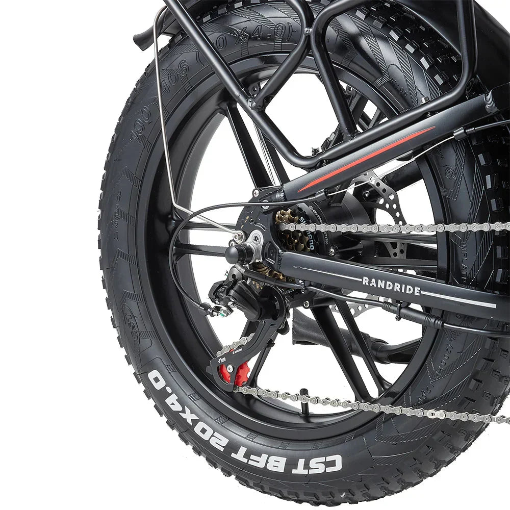 RANDRIDE YX20M Folding Electric Bike – 1000W Motor | 48V 17Ah Battery | 20″ × 4.0″ Fat Tyres | Full Suspension | Up to 90km Range | Folding All-Terrain E-Bike