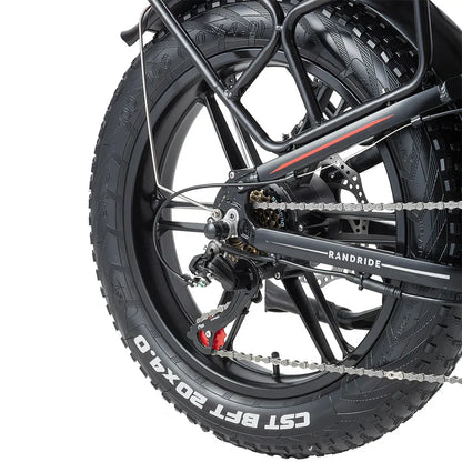 RANDRIDE YX20M Folding Electric Bike – 1000W Motor | 48V 17Ah Battery | 20″ × 4.0″ Fat Tyres | Full Suspension | Up to 90km Range | Folding All-Terrain E-Bike