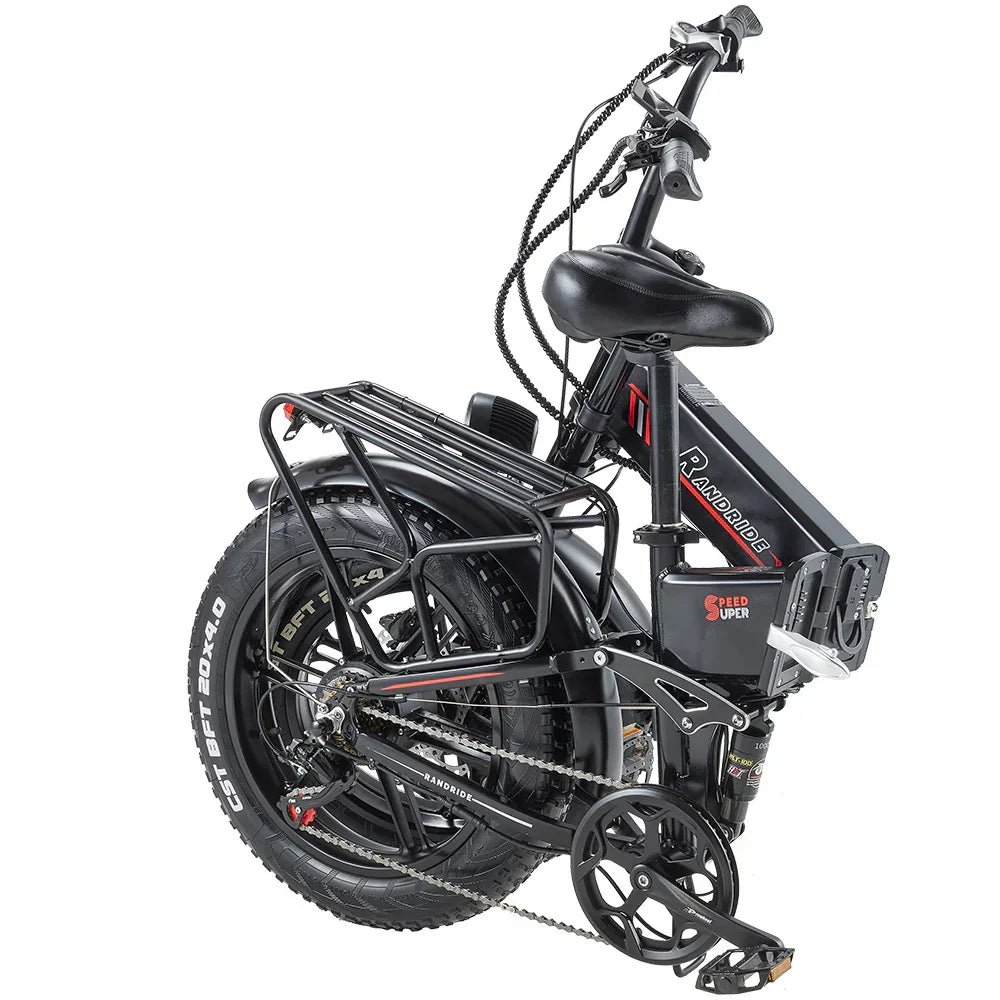 RANDRIDE YX20M Folding Electric Bike – 1000W Motor | 48V 17Ah Battery | 20″ × 4.0″ Fat Tyres | Full Suspension | Up to 90km Range | Folding All-Terrain E-Bike