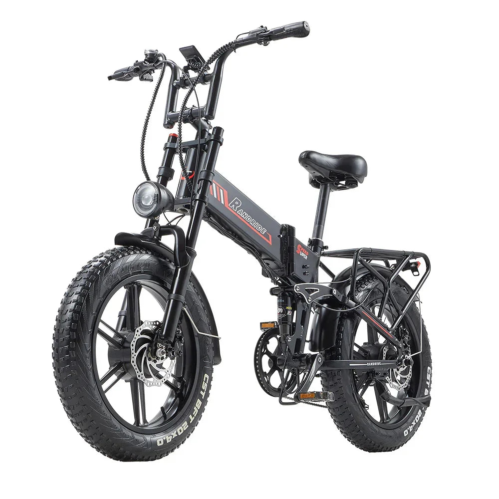 RANDRIDE YX20M Folding Electric Bike – 1000W Motor | 48V 17Ah Battery | 20″ × 4.0″ Fat Tyres | Full Suspension | Up to 90km Range | Folding All-Terrain E-Bike