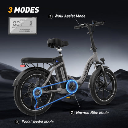 Hitway BK6S Folding Electric Bike – 250W Motor | 12Ah Battery