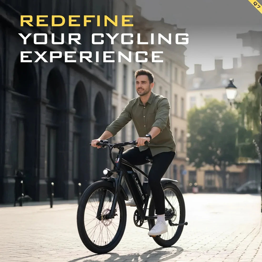 AAIRSK Q7 Electric Bike – 400W Motor | 36V 10Ah Battery | 26″ × 2.6 Tyres | Shimano 7-Speed | Front Suspension | Up to 40 Miles Range | Urban Commuter E-Bike