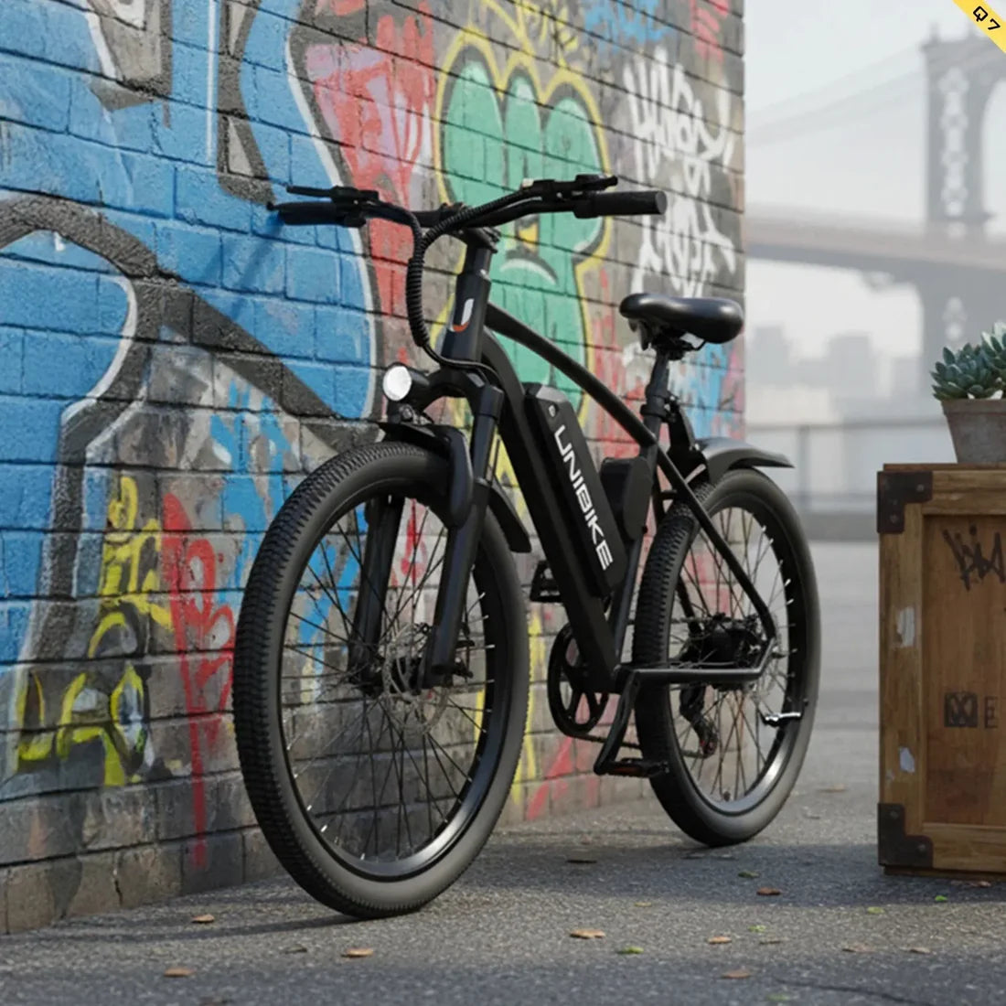 AAIRSK Q7 Electric Bike – 400W Motor | 36V 10Ah Battery | 26″ × 2.6 Tyres | Shimano 7-Speed | Front Suspension | Up to 40 Miles Range | Urban Commuter E-Bike