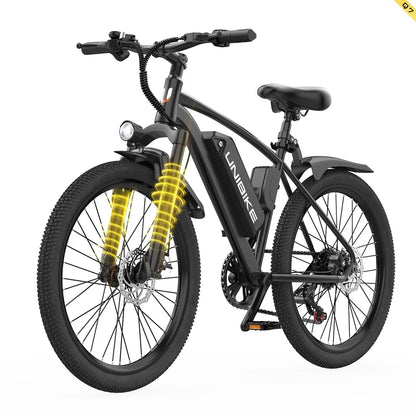 AAIRSK Q7 Electric Bike – 400W Motor | 36V 10Ah Battery | 26″ × 2.6 Tyres | Shimano 7-Speed | Front Suspension | Up to 40 Miles Range | Urban Commuter E-Bike