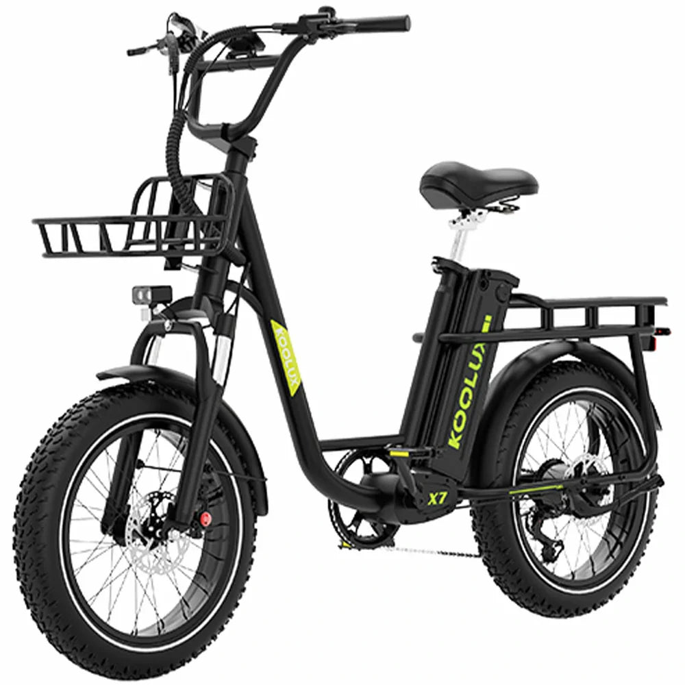 KOOLUX X7 Electric Bike – 750W Motor | 48V 25Ah Battery | 20″ × 4.0″ Fat Tyres | Hydraulic Brakes | Up to 120km Range | Cargo Utility E-Bike